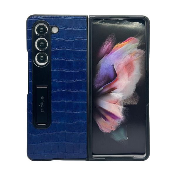 Piblue Case For Samsung Z Fold 5 Croc | Blue Piblue Case For Samsung Z Fold 5 Croc | Blue
